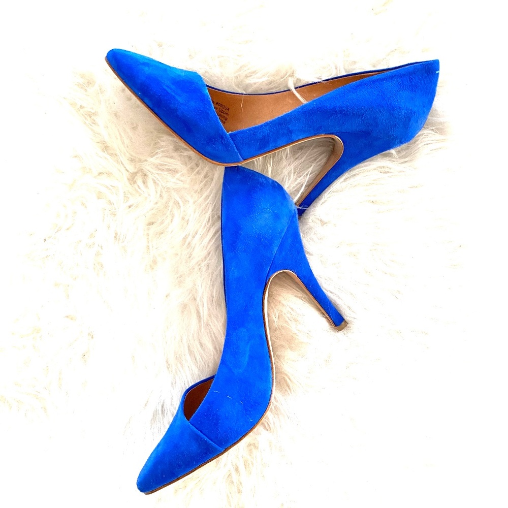 BLUE suede MADEWELL "Mira" Heels Size 8 Rarely Worn